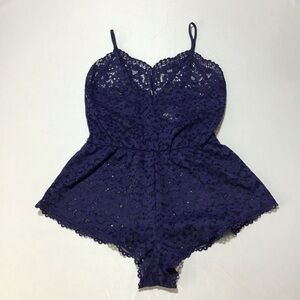 Victoria's Secret Lace Romper - Deep Blue